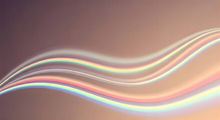 A dreamy holographic shimmer with soft, rainbow-colored waves flowing across a subtle gradient background, AI Generated