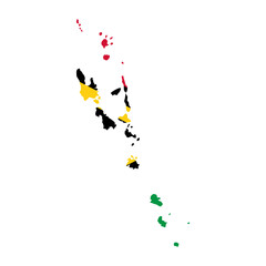 State borders the country Vanuatu. Vanuatu border. Map Vanuatu. Map silhouette. Banner, poster template. Independence Day.