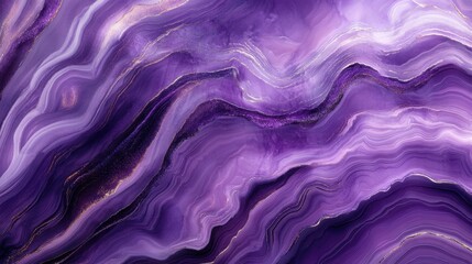 Obraz premium Vibrant amethyst and lilac abstract background, featuring overlapping diagonal layers and striped highlights for a modern banner.