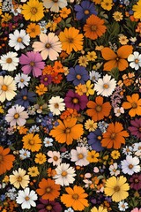 Colorful flowers on a textured background for design