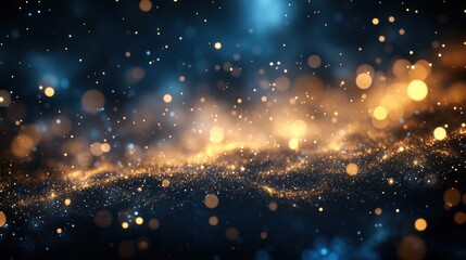 Naklejka premium A bright blue sky with a lot of stars and a few clouds. The stars are scattered all over the sky and the clouds are small and white