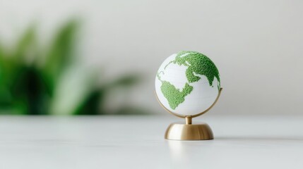 Small, decorative globe, subtle green continents