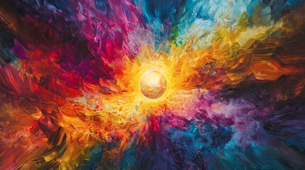 Vibrant Abstract Burst of Colorful Energy and Light in Motion