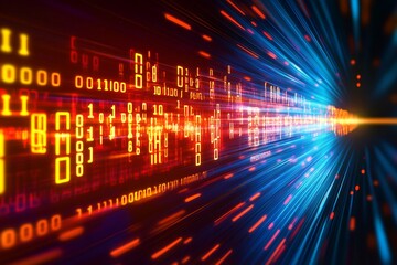 Binary Code Data Stream Visualization