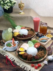 various types of traditional Ramadan and Eid mubarak dishes