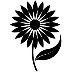black and white flower vector illustration