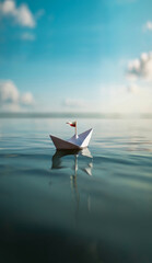 small paperboat portrait upright