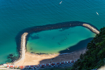 Fototapeta premium Gibraltar seen from above on Mediterranean side, Spain/UK