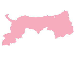 鳥取県　地図　ピンク　イラスト