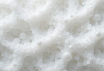 Abstract White Texture Background with Spheres and Frothy Surface Close-up