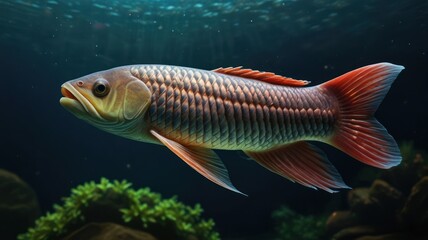 Stunning fish in underwater aquarium environment