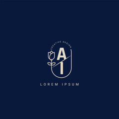 Letter AI IA Creative Logo design with unique and simple design