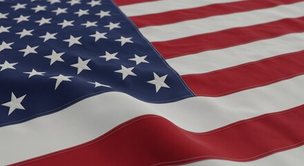 Patriotic American Flag Gently Waves Softly. AI Generated