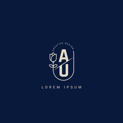 Letter AU UA Creative Logo design with unique and simple design
