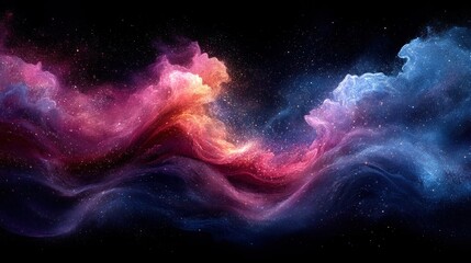 Cosmic nebulae swirling in vibrant hues