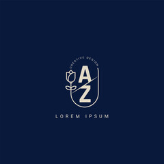 Letter AZ ZA Creative Logo design with unique and simple design