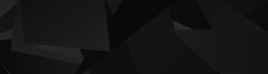 Obraz premium Geometric abstract art with dark black polygon shapes.