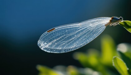 Delicate dragonfly wing in nature's greenery close-up photography tranquil environment nature's beauty