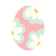 Pastel Easter Egg with Floral Pattern  Cute Holiday Decoration