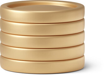 Pile of five golden coins