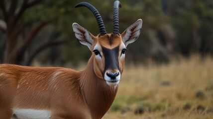 Naklejka premium Wild antelope portrait in natural habitat