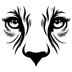 Lion eye silhouette