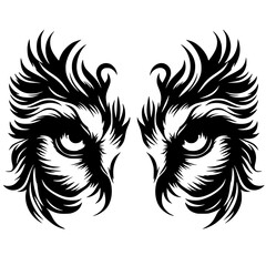 Lion eye silhouette