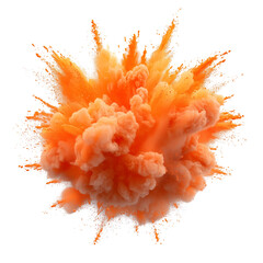 Colorful paint powder explosion vibrant burst isolated on transparent background 