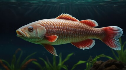 Naklejka premium Underwater vibrant fish in aquarium