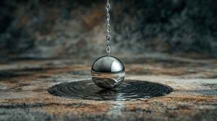 Serene Pendulum: A Still Moment of Reflective Motion