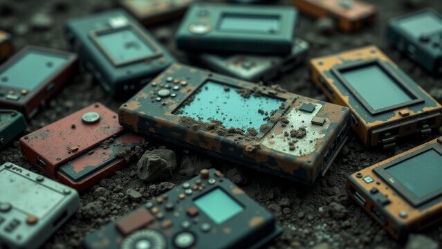 Pile Of Old Electronic Game Consoles