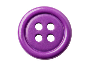 Purple button on a white background showcasing sewing accessory on a transparent background, cut out