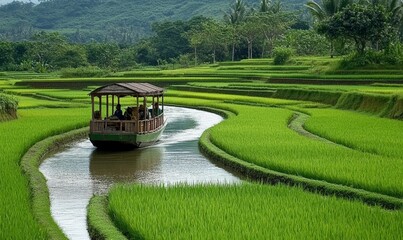 Serene Rice Terraces Boat Ride