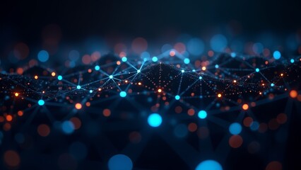 Connected Data Network, Blue, Orange, Plexus