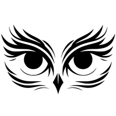 Owl eye silhouette