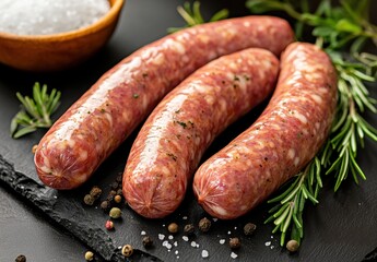 Cooking delicious sausages kitchen food photography rustic environment close-up view culinary inspiration