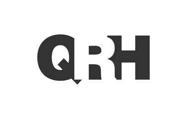 QRH logo design. Initial letter Q R H bold font style for tech startups, consulting, corporate branding. Creative company name, headlines typography identity, trendy logotype.