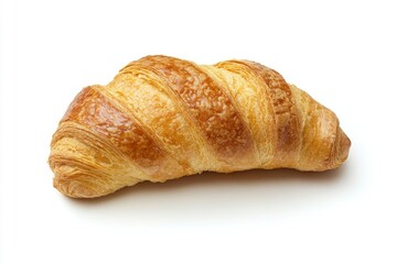 Freshly Baked Croissant on White Background Perfect for Breakfast