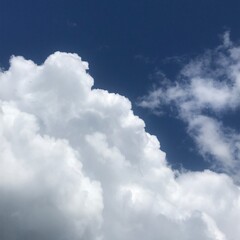 Elegant Cloud Against Deep Blue Sky