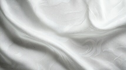 Obraz premium Elegant White Silk Fabric Texture with Subtle Pattern and Soft Folds