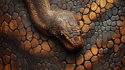 Graceful Snake Resting on Weathered Rock Wall Surrounded by Natural Beauty and Serenity in Nature