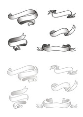 Vintage ribbons set. Vector Hand drawn Ribbons.