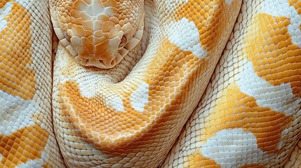 Intricate Close Up of a Snake's Head Showcasing Detailed Scales and Intense Eyes in Natural Habitat