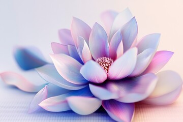 Close-up of Artistic Lotus Flower with Soft Pastel Color Palette