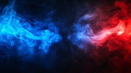 Dynamic Blue and Red Smoke Swirl