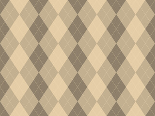 Elegant argyle pattern in neutral beige and brown tones.  Perfect for backgrounds, textiles, or website designs.  This classic diamond pattern evokes sophistication and timeless style.