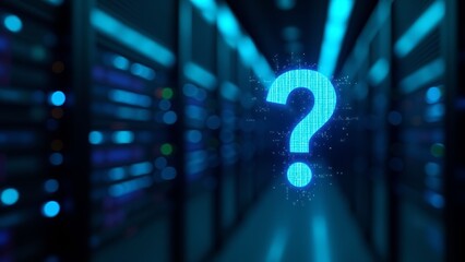 Question Mark In Data Center Server Room