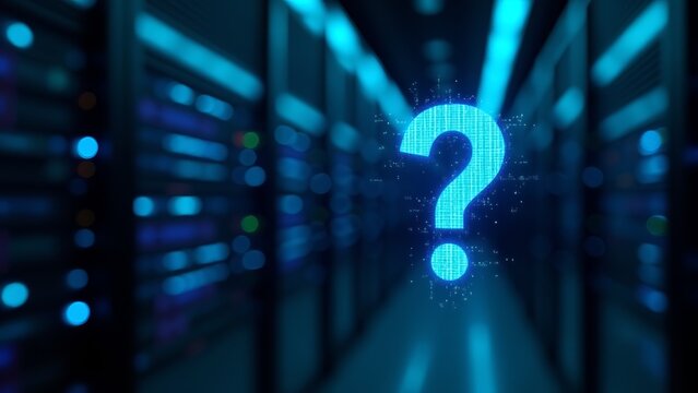 Question Mark In Data Center Server Room
