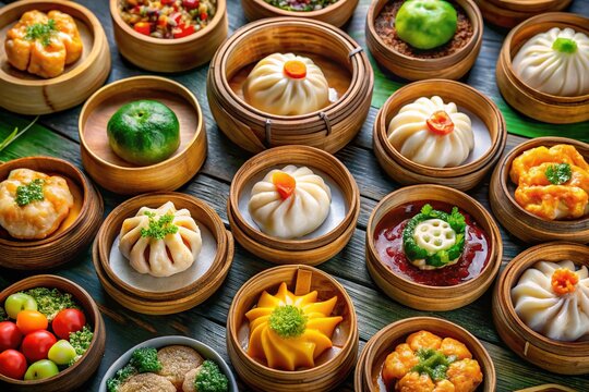 Cute Cartoon Dim Sum Plates for Restaurant Menu