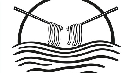 Noodle art creation culinary scene graphic design playful environment minimalist view food culture expression